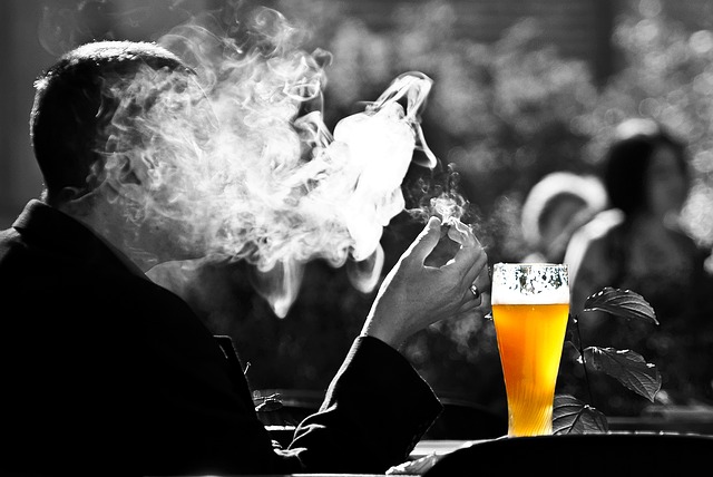 male smoking and drinking