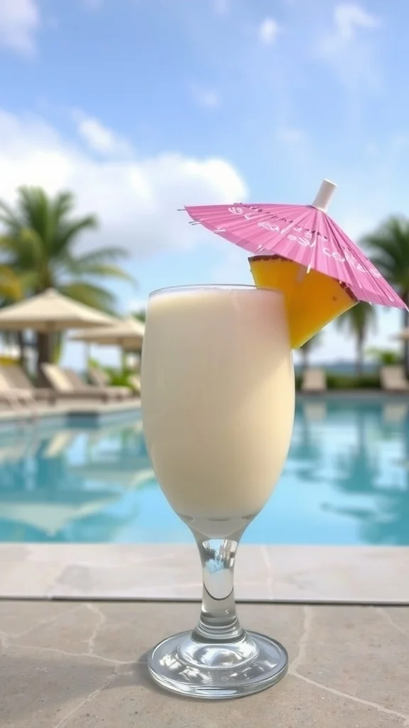 A Tropical pineapple coconut mocktail